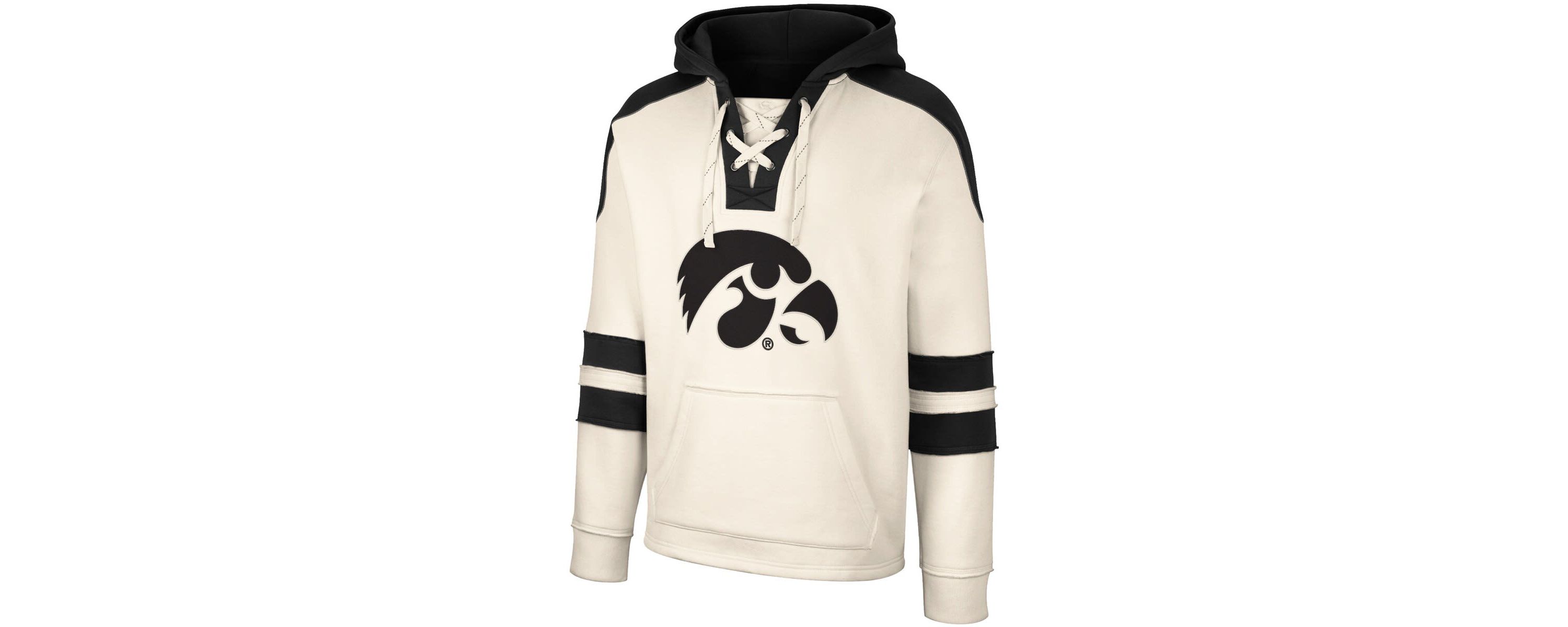 NCAA Iowa Hawkeyes Lace-Up 4.0 Vintage Pullover Hoodie