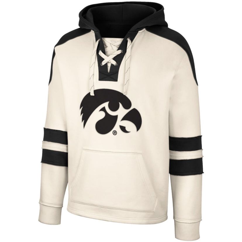 NCAA Iowa Hawkeyes Lace-Up 4.0 Vintage Pullover Hoodie