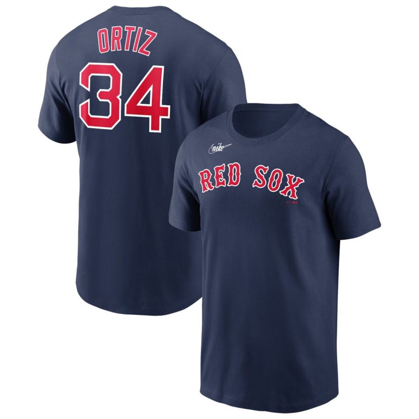 Boston Red Sox MLB Nike David Ortiz Boston Sox Name & Number Logo T-Shirt