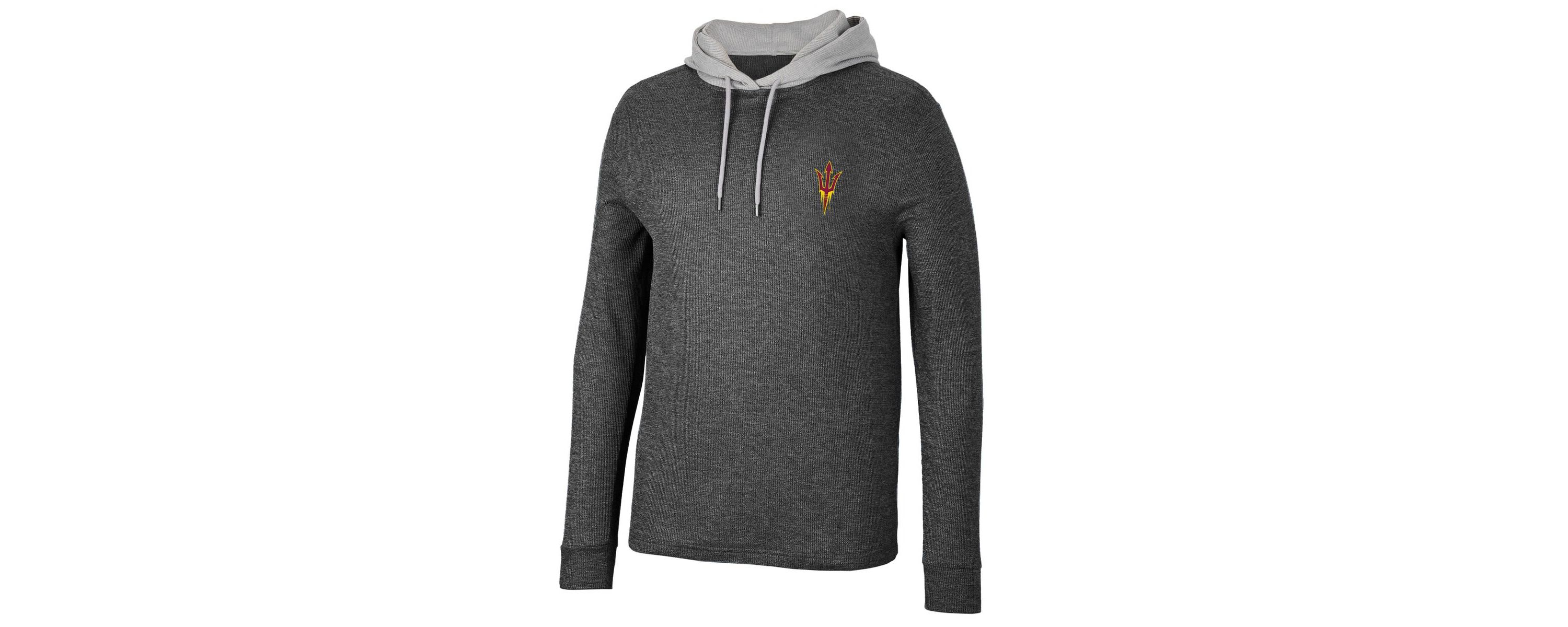 NCAA Arizona State Sun Devils Ballot Waffle-Knit Thermal Long Sleeve Hoodie T-Shirt