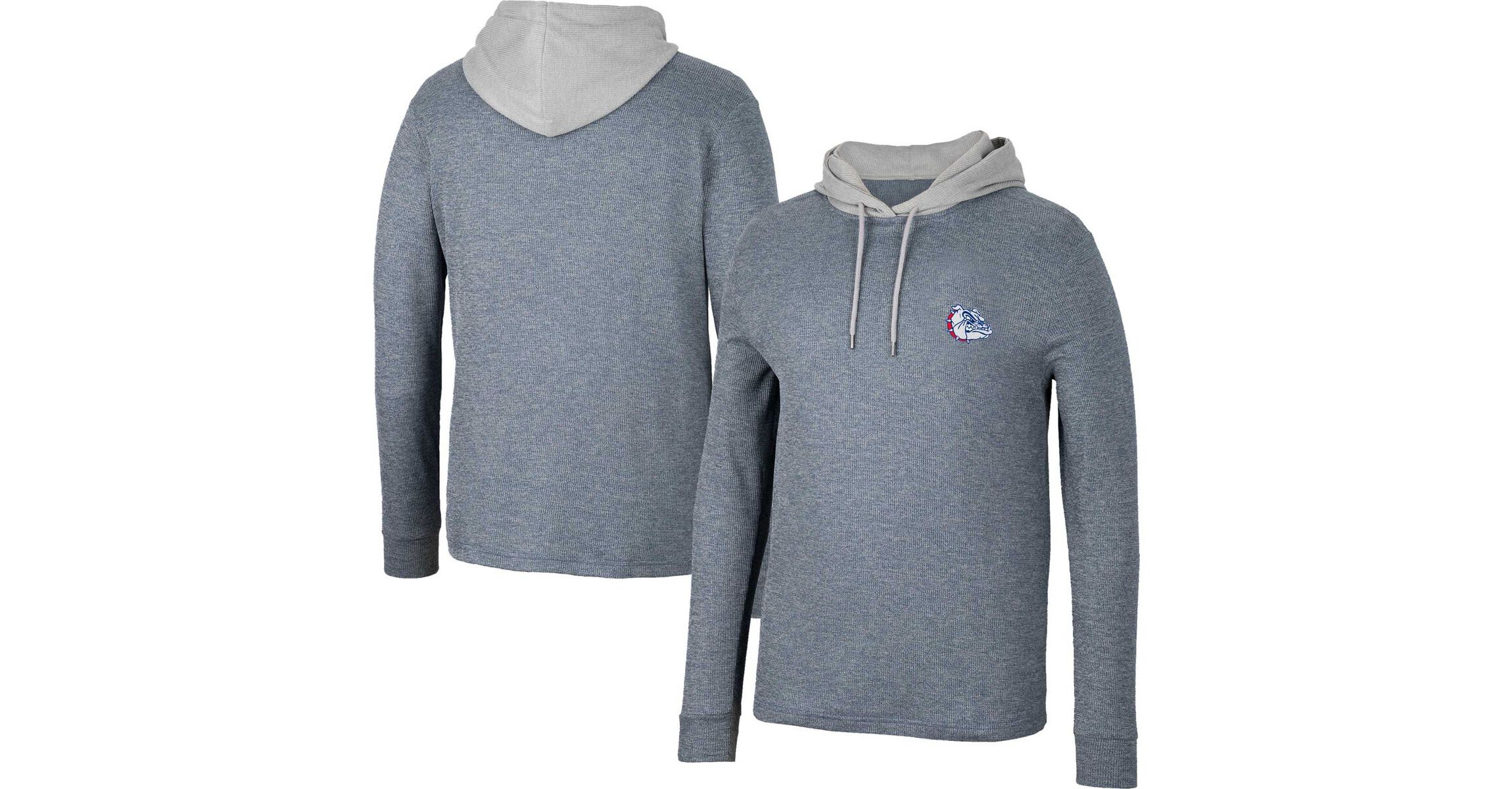Gonzaga University Bulldogs NCAA Gonzaga Bulldogs Ballot Waffle-Knit Thermal Long Sleeve Hoodie T-Shirt
