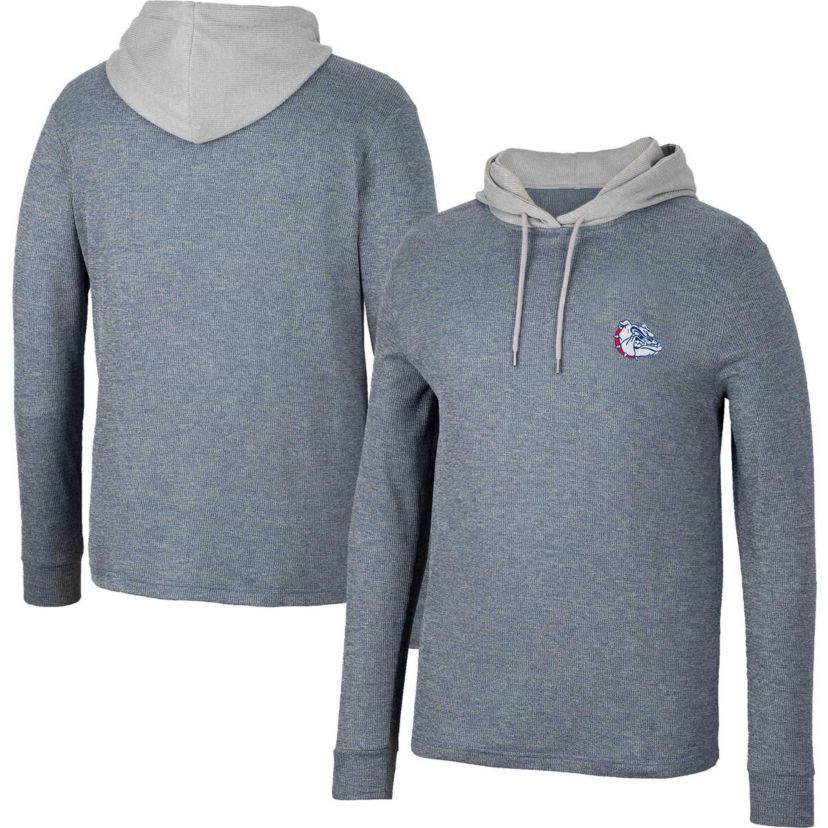 Gonzaga University Bulldogs NCAA Gonzaga Bulldogs Ballot Waffle-Knit Thermal Long Sleeve Hoodie T-Shirt