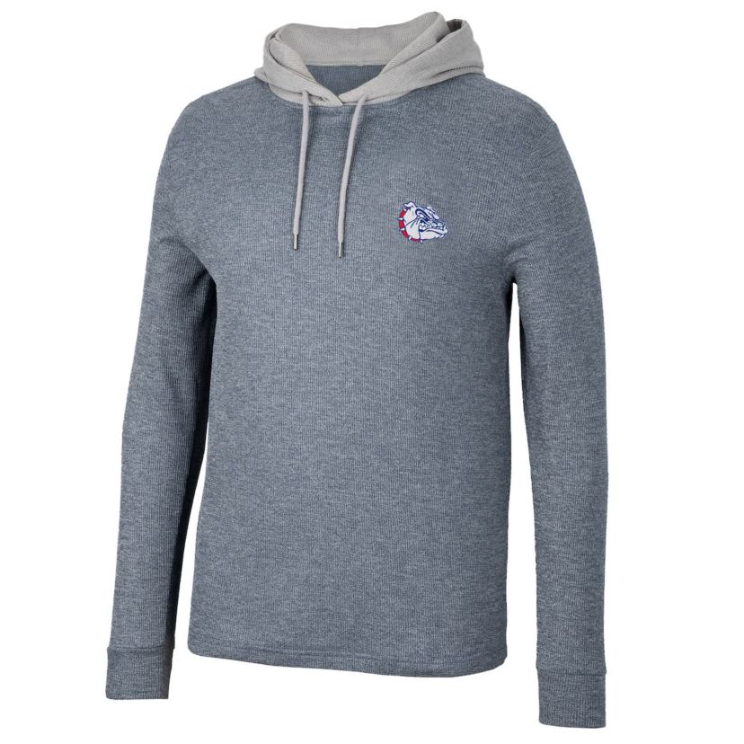 Gonzaga University Bulldogs NCAA Gonzaga Bulldogs Ballot Waffle-Knit Thermal Long Sleeve Hoodie T-Shirt