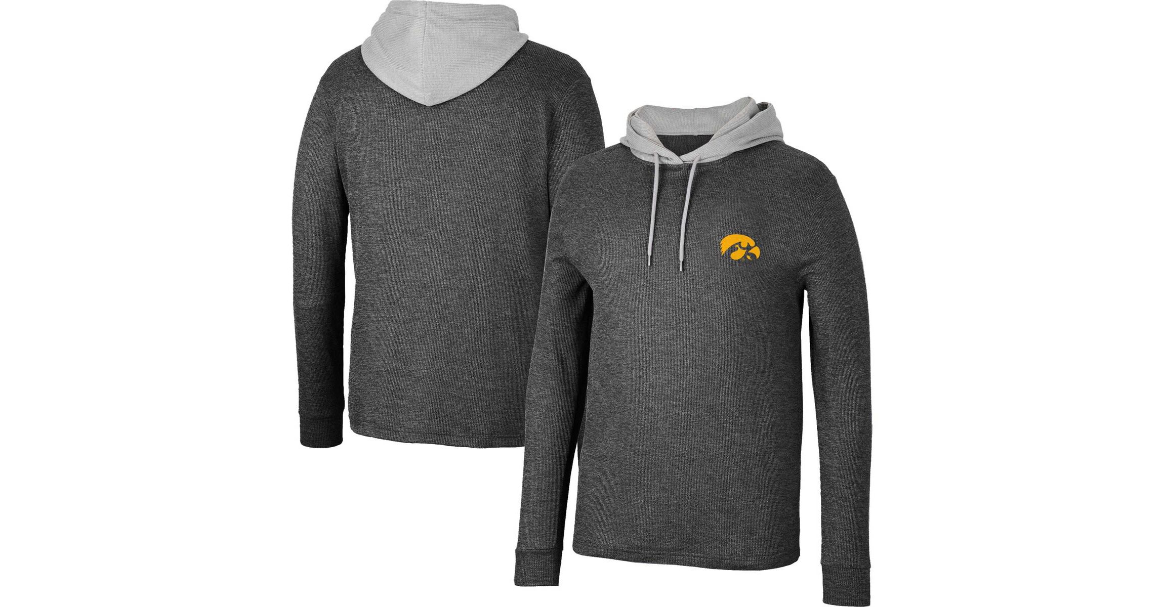 NCAA Iowa Hawkeyes Ballot Waffle-Knit Thermal Long Sleeve Hoodie T-Shirt