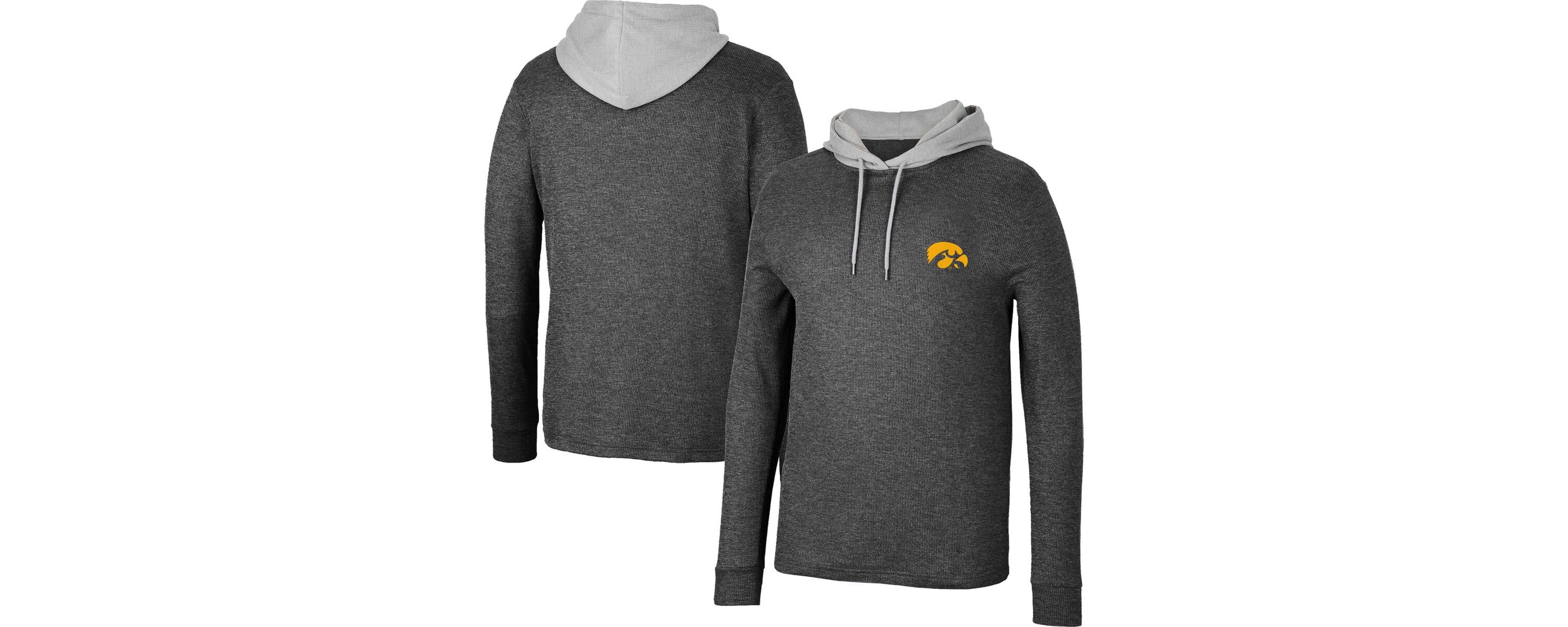NCAA Iowa Hawkeyes Ballot Waffle-Knit Thermal Long Sleeve Hoodie T-Shirt