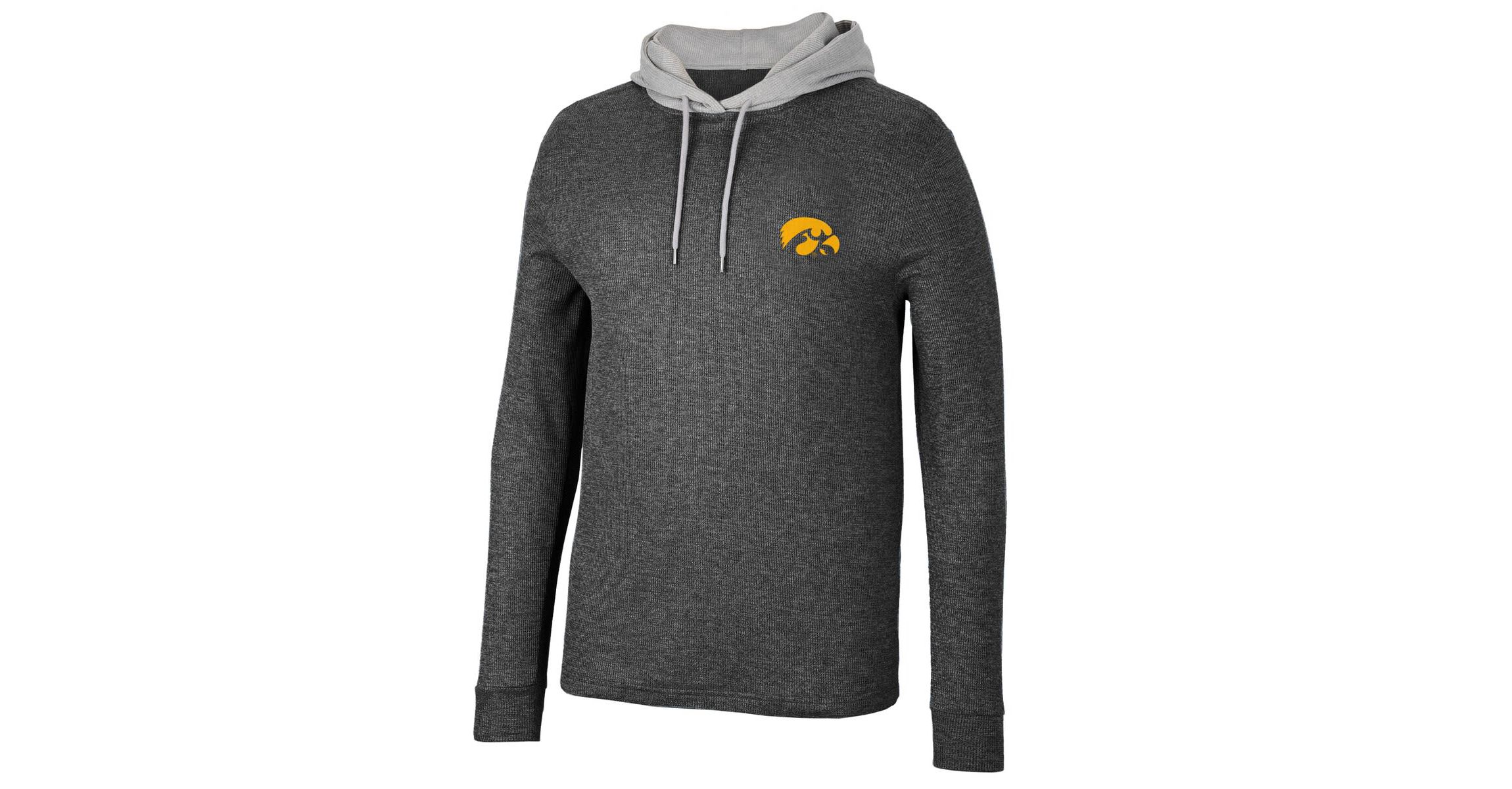 NCAA Iowa Hawkeyes Ballot Waffle-Knit Thermal Long Sleeve Hoodie T-Shirt