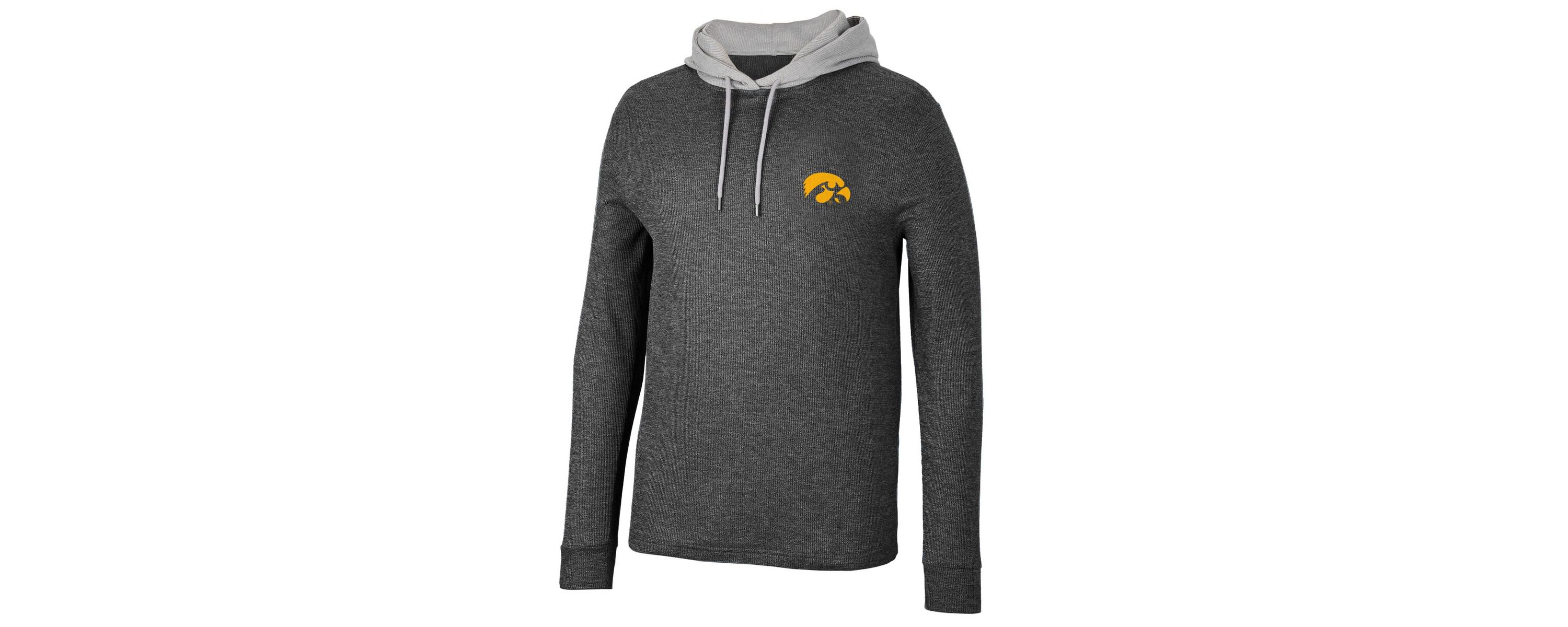 NCAA Iowa Hawkeyes Ballot Waffle-Knit Thermal Long Sleeve Hoodie T-Shirt
