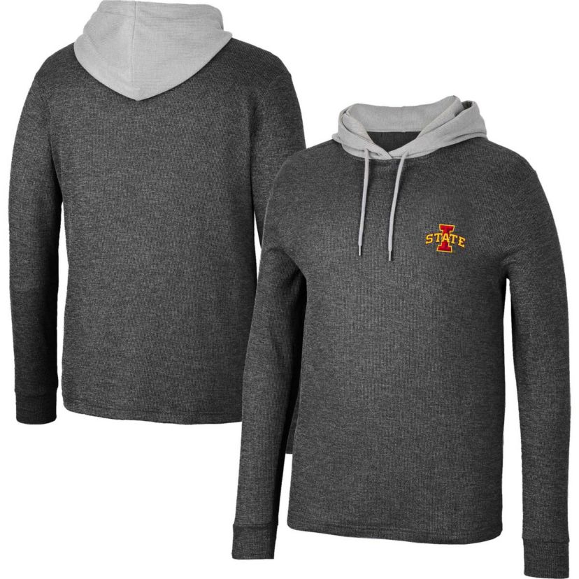 NCAA Iowa State Cyclones Ballot Waffle-Knit Thermal Long Sleeve Hoodie T-Shirt