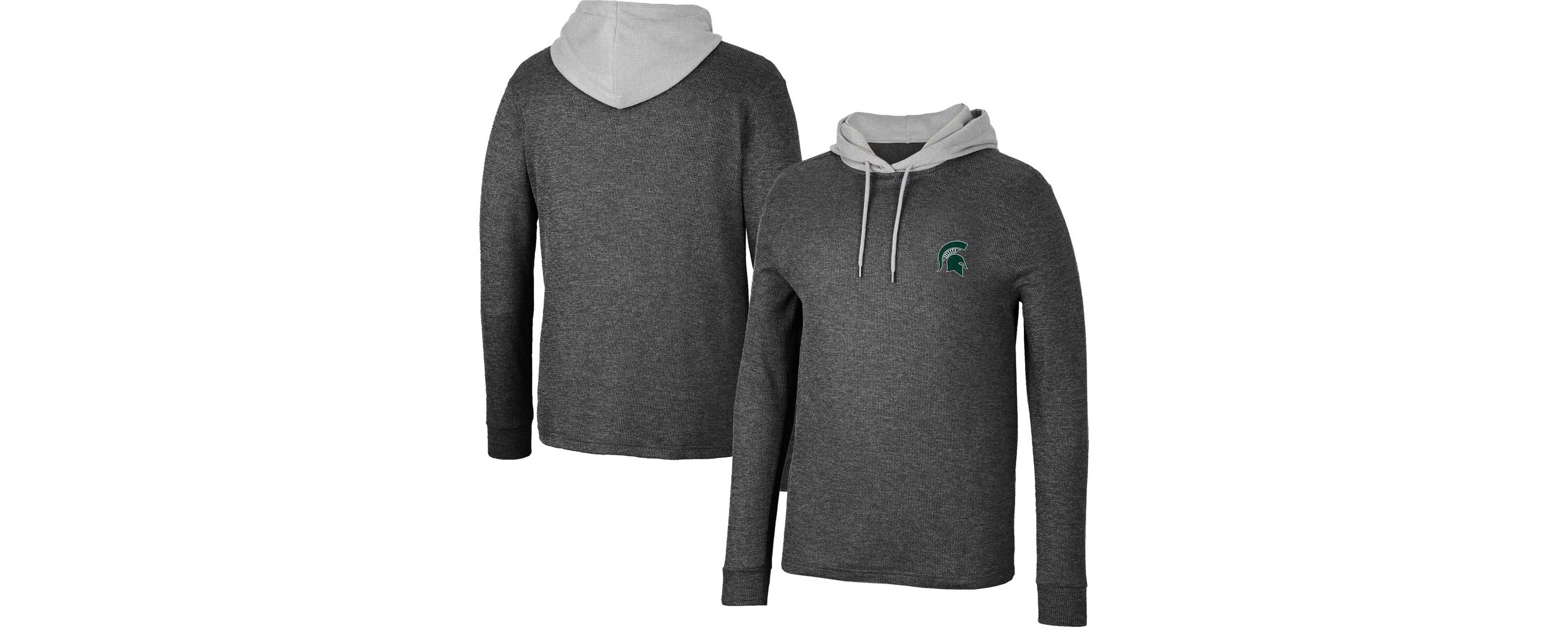 NCAA Michigan State Spartans Ballot Waffle-Knit Thermal Long Sleeve Hoodie T-Shirt