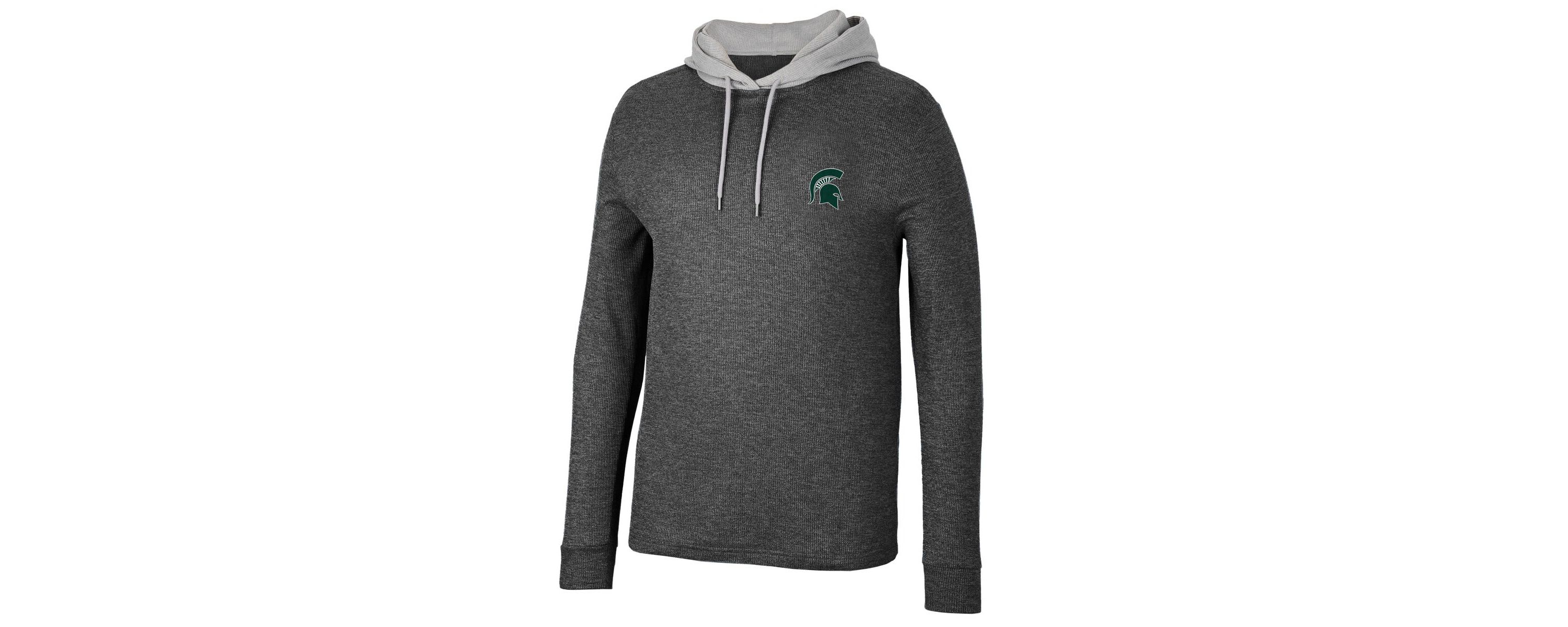 NCAA Michigan State Spartans Ballot Waffle-Knit Thermal Long Sleeve Hoodie T-Shirt