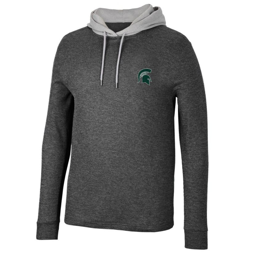 NCAA Michigan State Spartans Ballot Waffle-Knit Thermal Long Sleeve Hoodie T-Shirt