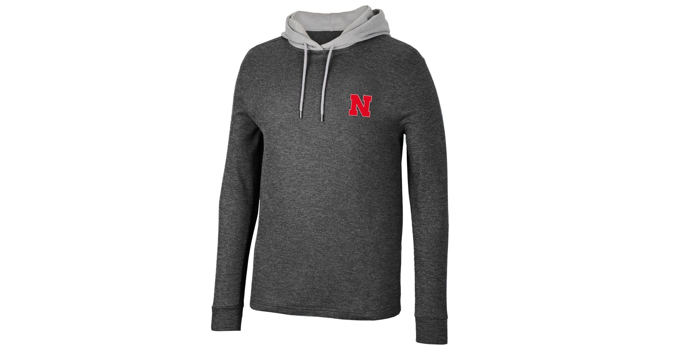 NCAA Nebraska Huskers Ballot Waffle-Knit Thermal Long Sleeve Hoodie T-Shirt