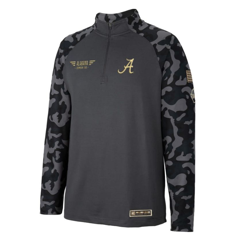 Alabama Crimson Tide NCAA Alabama Tide OHT Military Appreciation Long Range Raglan Quarter-Zip Jacket