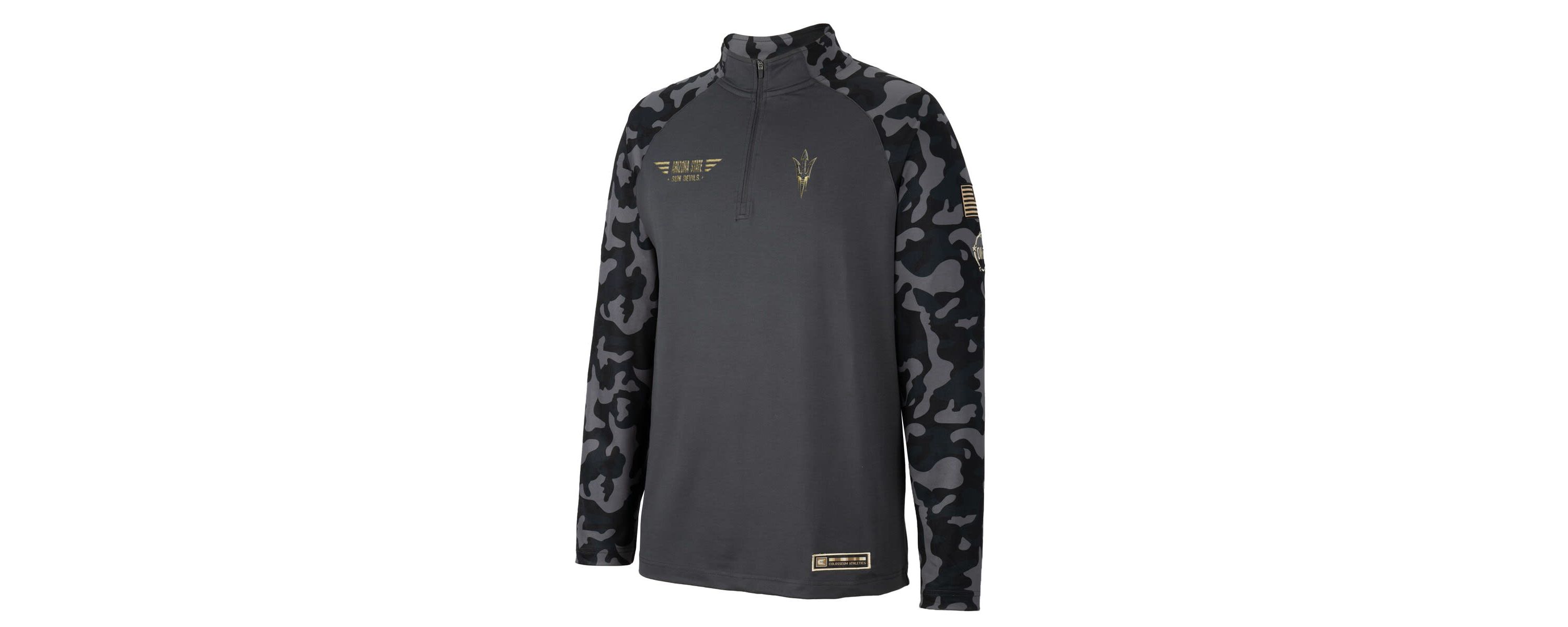 NCAA Arizona State Sun Devils OHT Military Appreciation Long Range Raglan Quarter-Zip Jacket