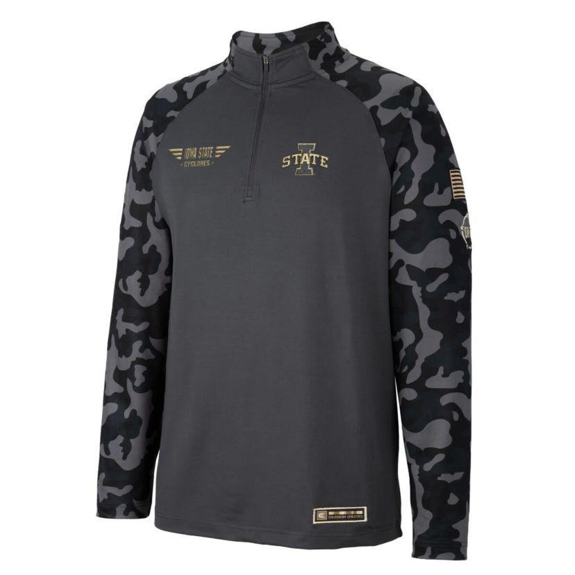 NCAA Iowa State Cyclones OHT Military Appreciation Long Range Raglan Quarter-Zip Jacket