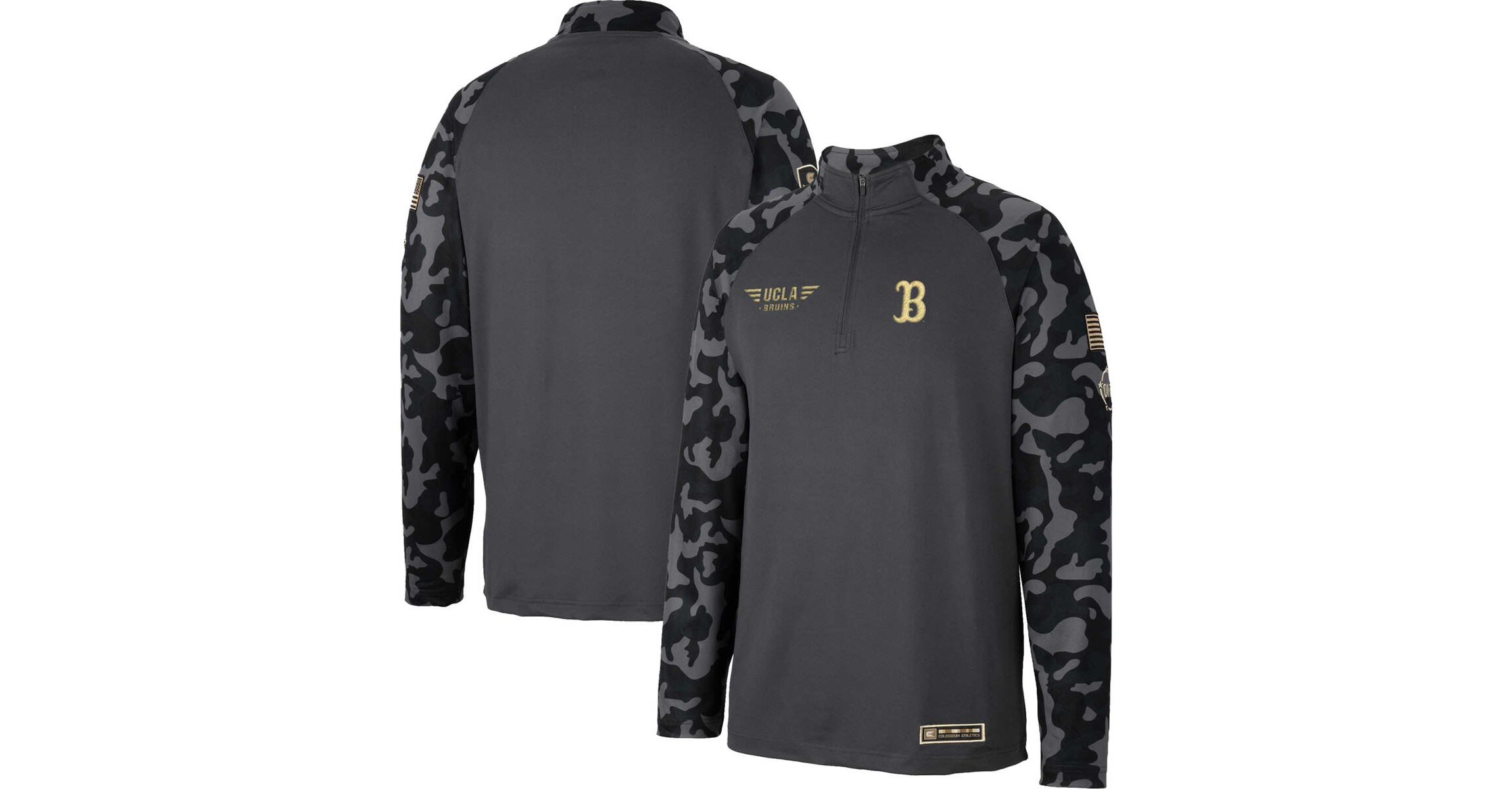 NCAA UCLA Bruins OHT Military Appreciation Long Range Raglan Quarter-Zip Jacket