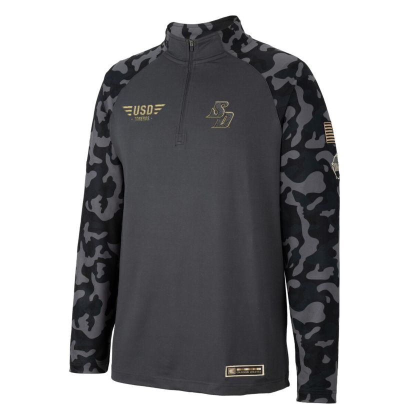 NCAA San Diego Toreros OHT Military Appreciation Long Range Raglan Quarter-Zip Jacket