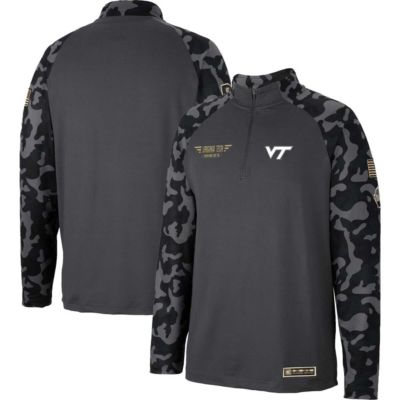 NCAA Virginia Tech Hokies OHT Military Appreciation Long Range Raglan Quarter-Zip Jacket
