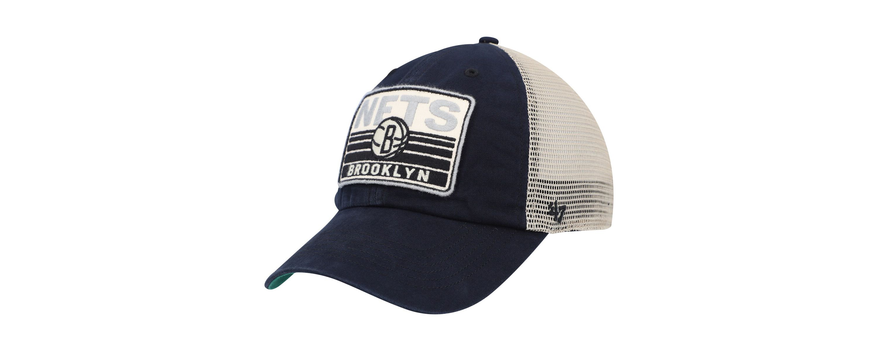 NBA Black/Natural Brooklyn Nets Four Stroke Clean Up Snapback Hat