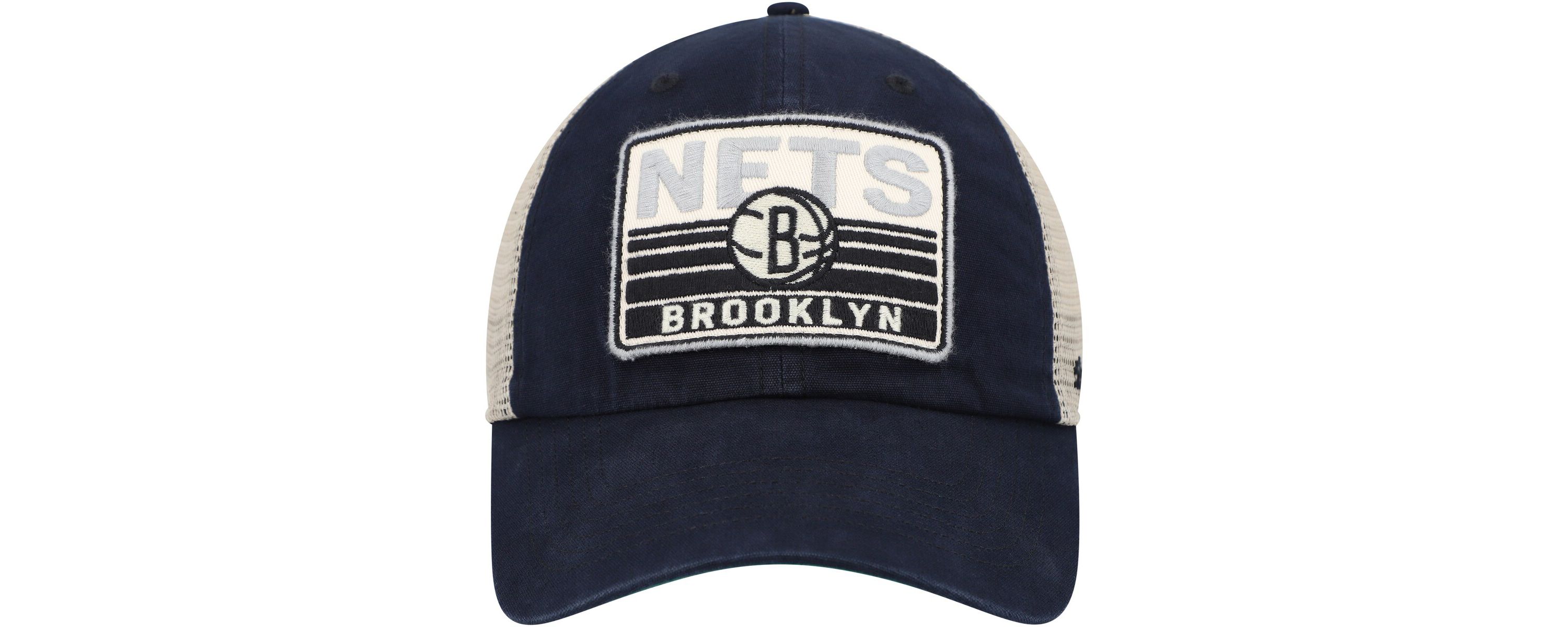 NBA Black/Natural Brooklyn Nets Four Stroke Clean Up Snapback Hat