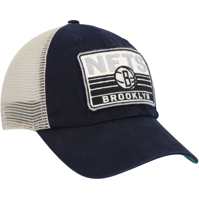NBA Black/Natural Brooklyn Nets Four Stroke Clean Up Snapback Hat