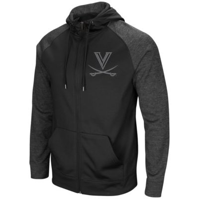 NCAA Virginia Cavaliers Blackout 3.0 Tonal Raglan Full-Zip Hoodie