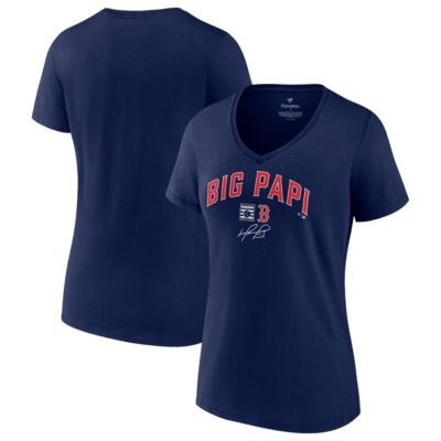 Men's Boston Red Sox MLB Fanatics David Ortiz Boston Sox Big Papi Graphic V-Neck T-Shirt, Navy Blue, 2XL