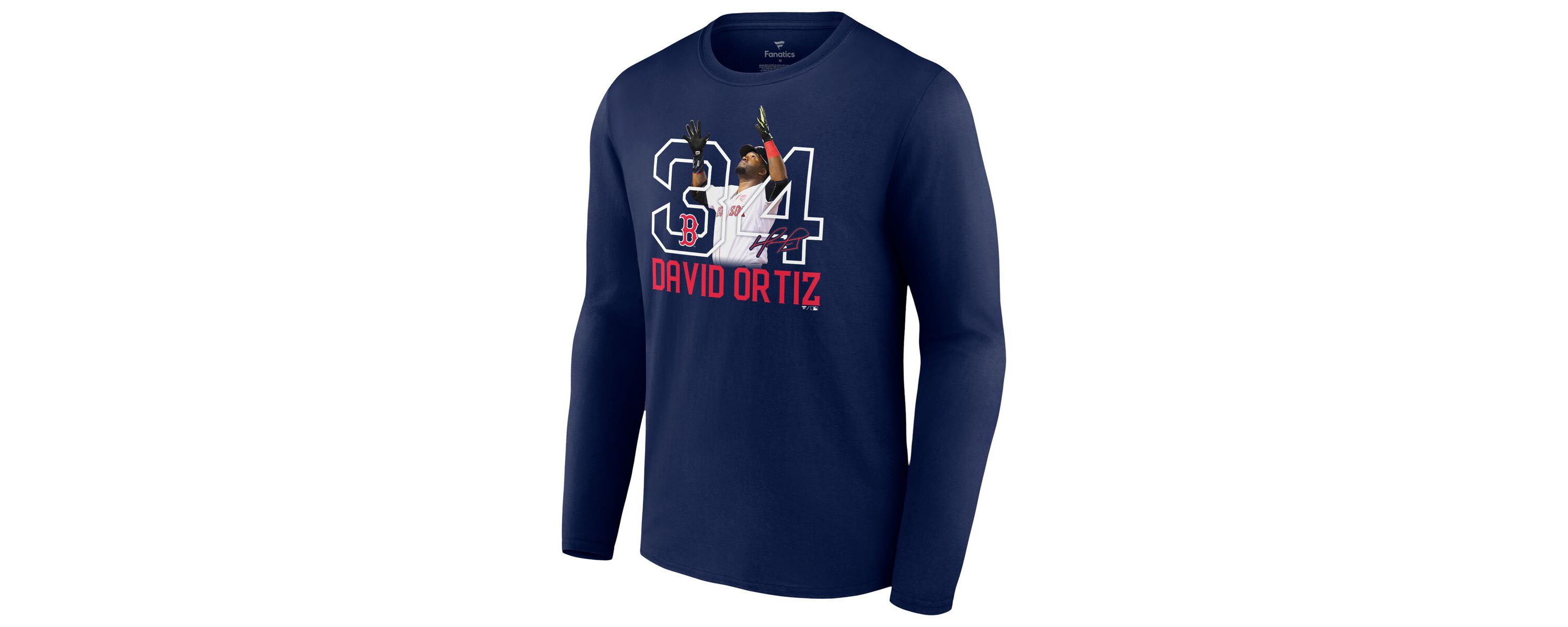 Boston Red Sox MLB Fanatics David Ortiz Boston Sox Stats Resume Long Sleeve T-Shirt
