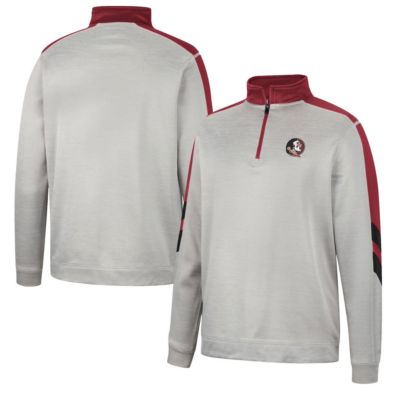 Colosseum Men's NCAA Florida State Seminoles Bushwood Fleece Quarter-Zip Jacket, Gray, Medium -  0196735155938