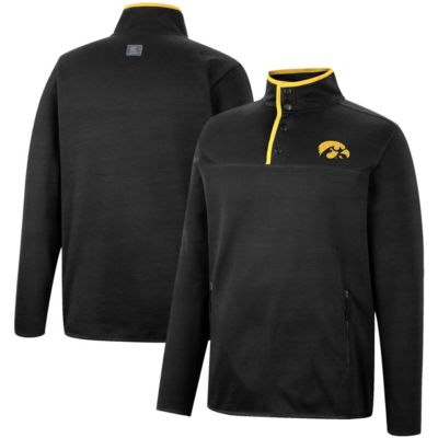 Colosseum Men's NCAA Iowa Hawkeyes Rebound Quarter-Snap Jacket, Black, Large