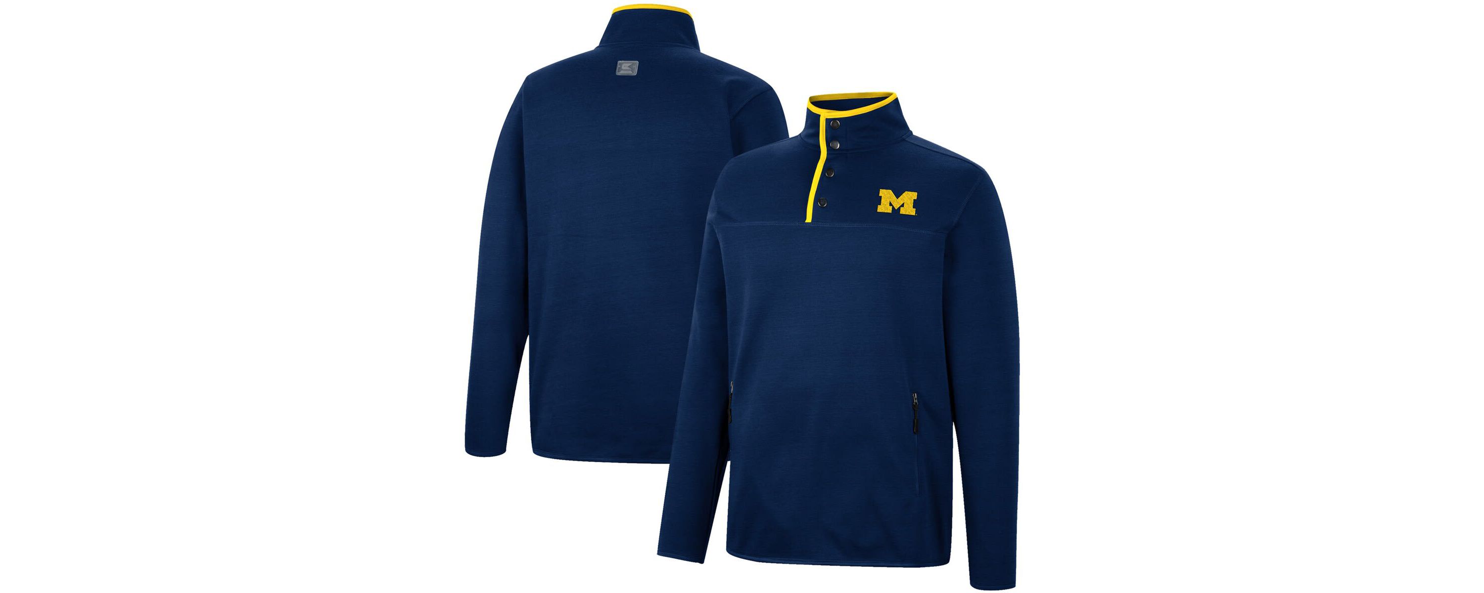 NCAA Michigan Wolverines Rebound Quarter-Snap Jacket
