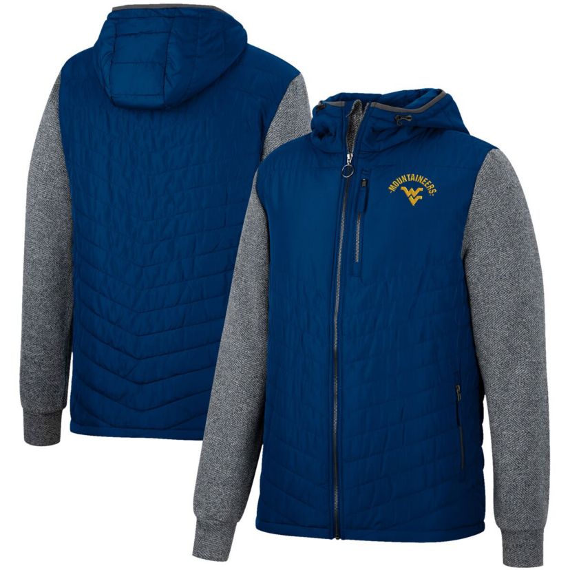 NCAA West Virginia Mountaineers Course Herringbone Full-Zip Hoodie