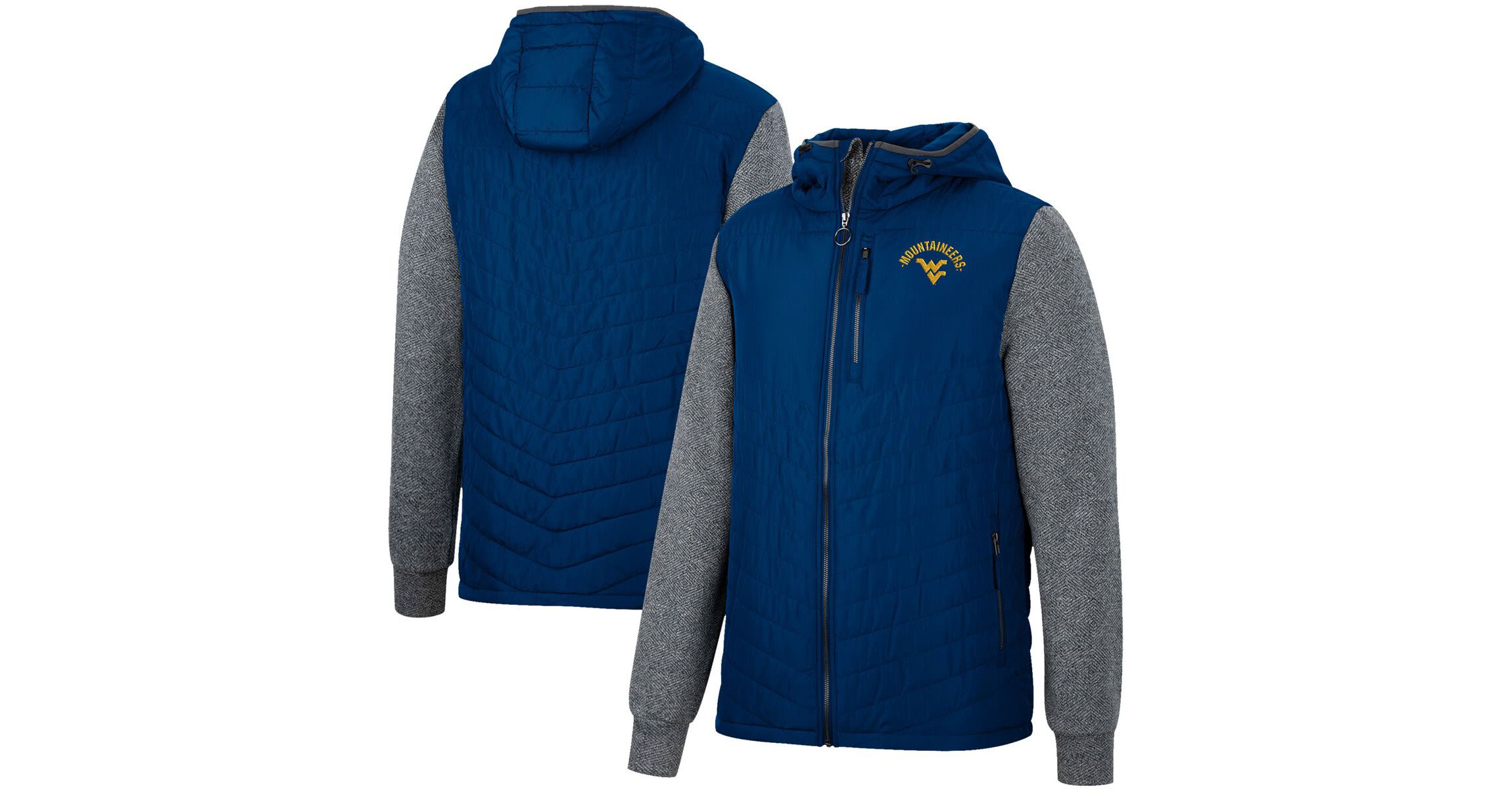 NCAA West Virginia Mountaineers Course Herringbone Full-Zip Hoodie