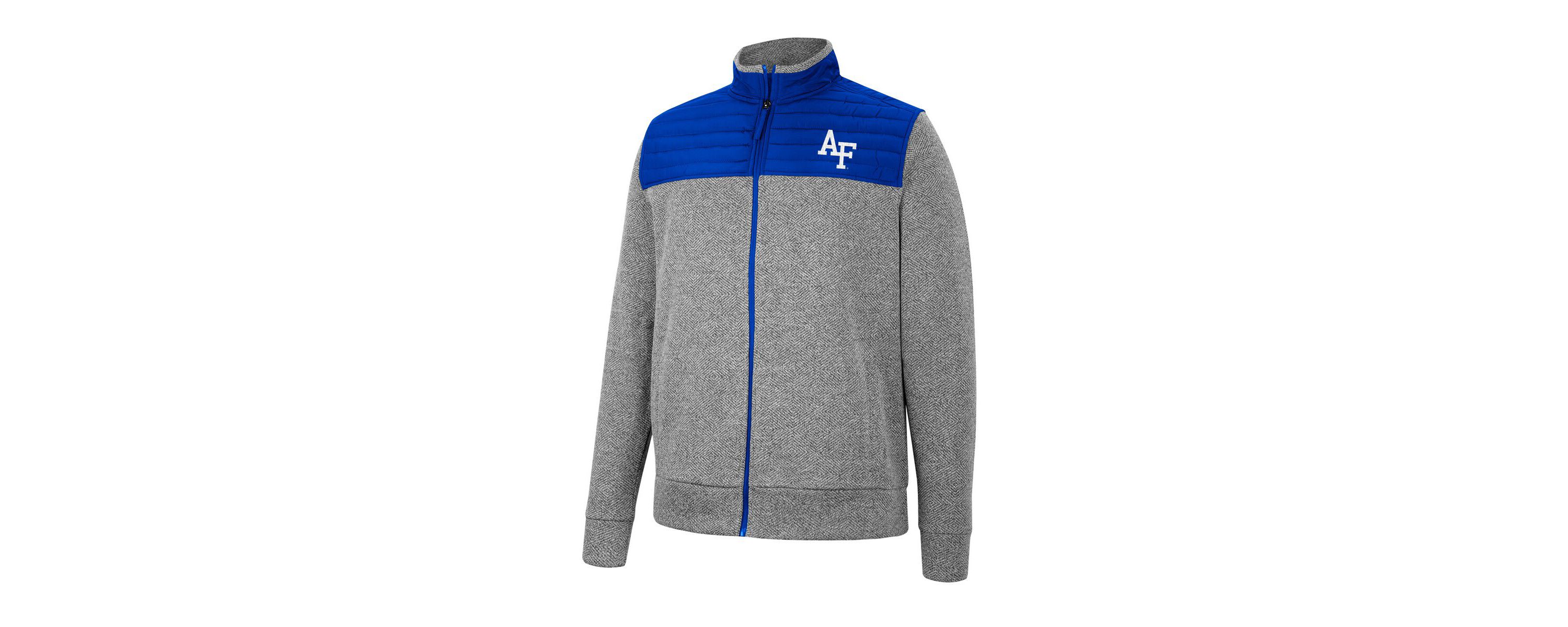 NCAA Gray/Royal Air Force Falcons Putter Herringbone Full-Zip Jacket
