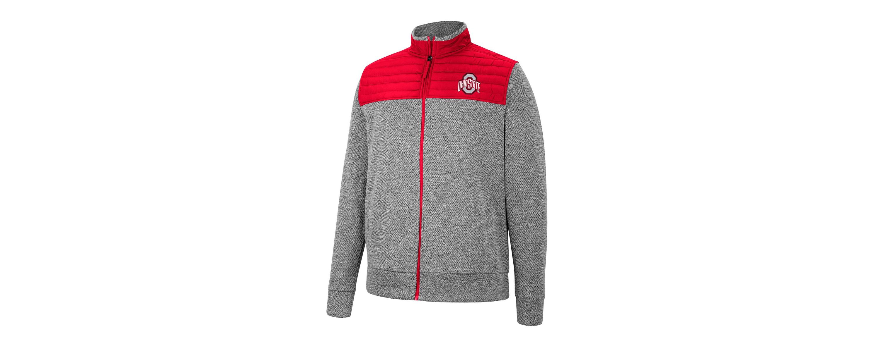 NCAA Gray/Scarlet Ohio State Buckeyes Putter Herringbone Full-Zip Jacket