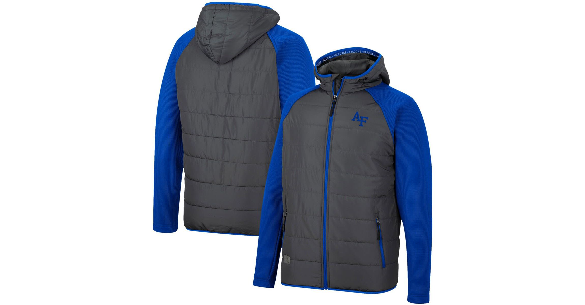 NCAA Charcoal/Royal Air Force Falcons Good On You Raglan Full-Zip Jacket