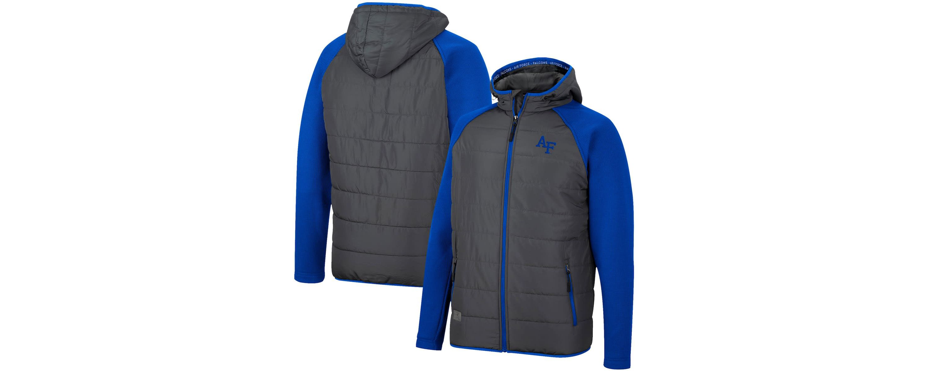 NCAA Charcoal/Royal Air Force Falcons Good On You Raglan Full-Zip Jacket