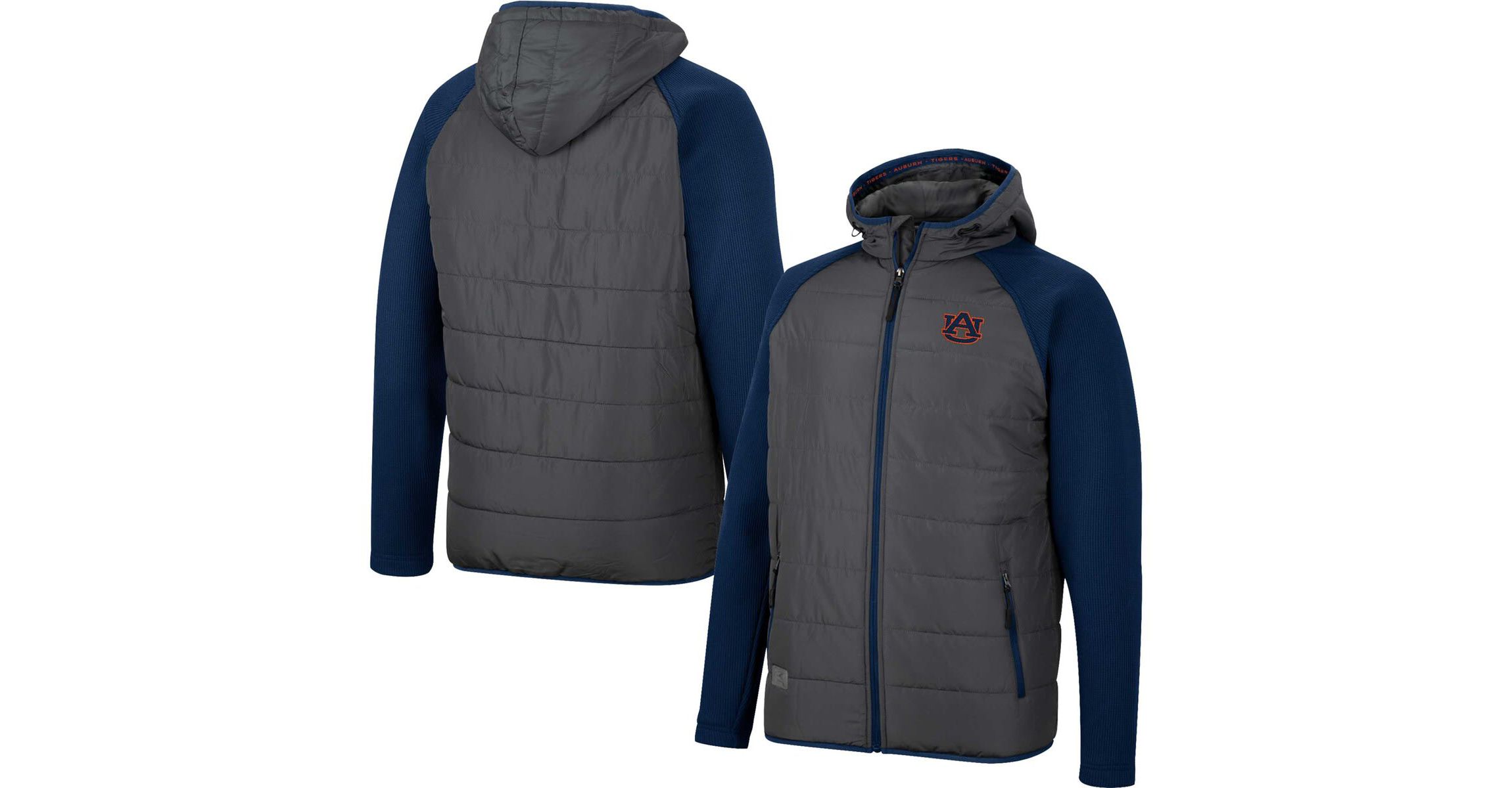 NCAA Charcoal/Navy Auburn Tigers Good On You Raglan Full-Zip Jacket