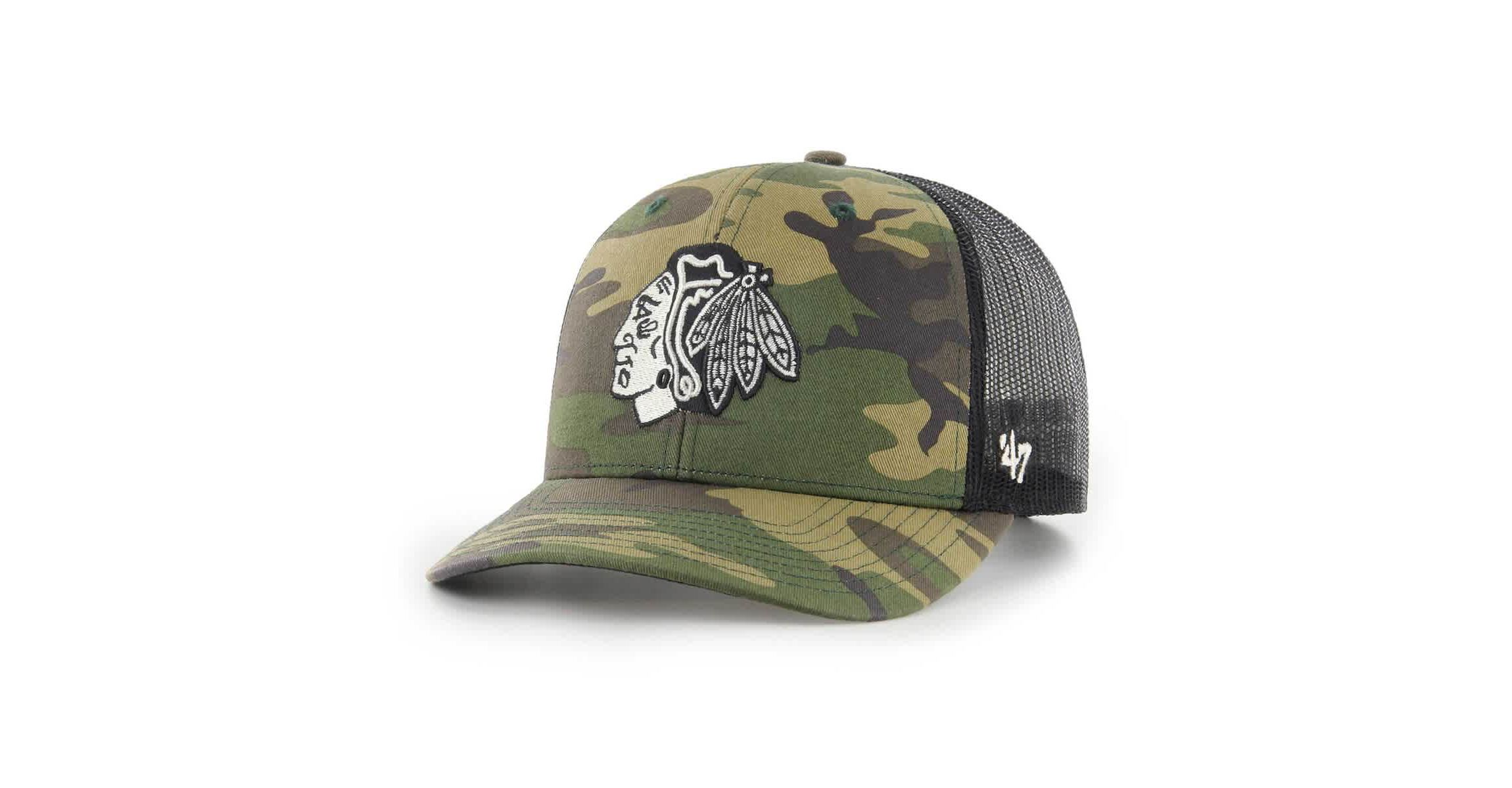 NHL Camo/Black Chicago Blackhawks Trucker Snapback Hat