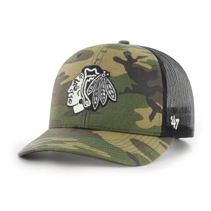 NHL Camo/Black Chicago Blackhawks Trucker Snapback Hat