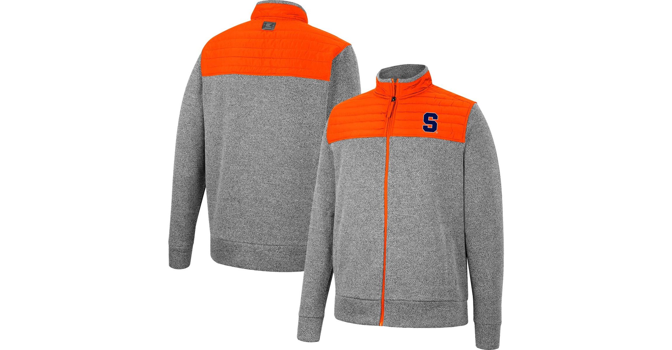Syracuse Orange NCAA Charcoal/Orange Syracuse Putter Herringbone Full-Zip Jacket