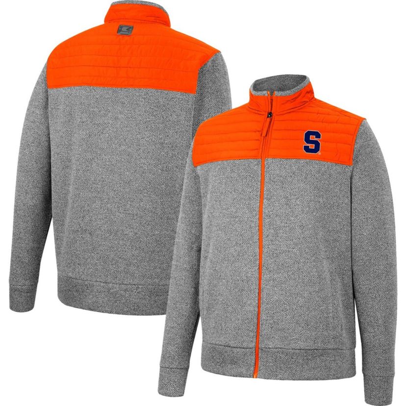 Syracuse Orange NCAA Charcoal/Orange Syracuse Putter Herringbone Full-Zip Jacket