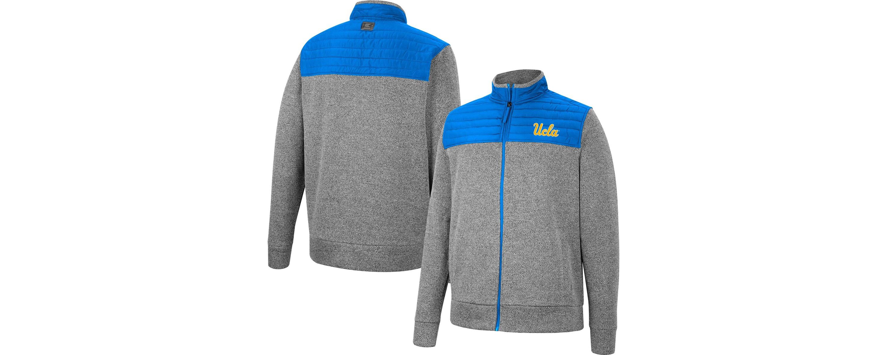 NCAA Charcoal/Blue UCLA Bruins Putter Herringbone Full-Zip Jacket