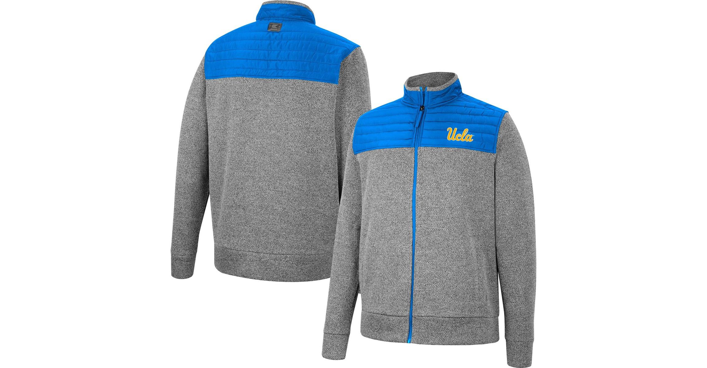 NCAA Charcoal/Blue UCLA Bruins Putter Herringbone Full-Zip Jacket