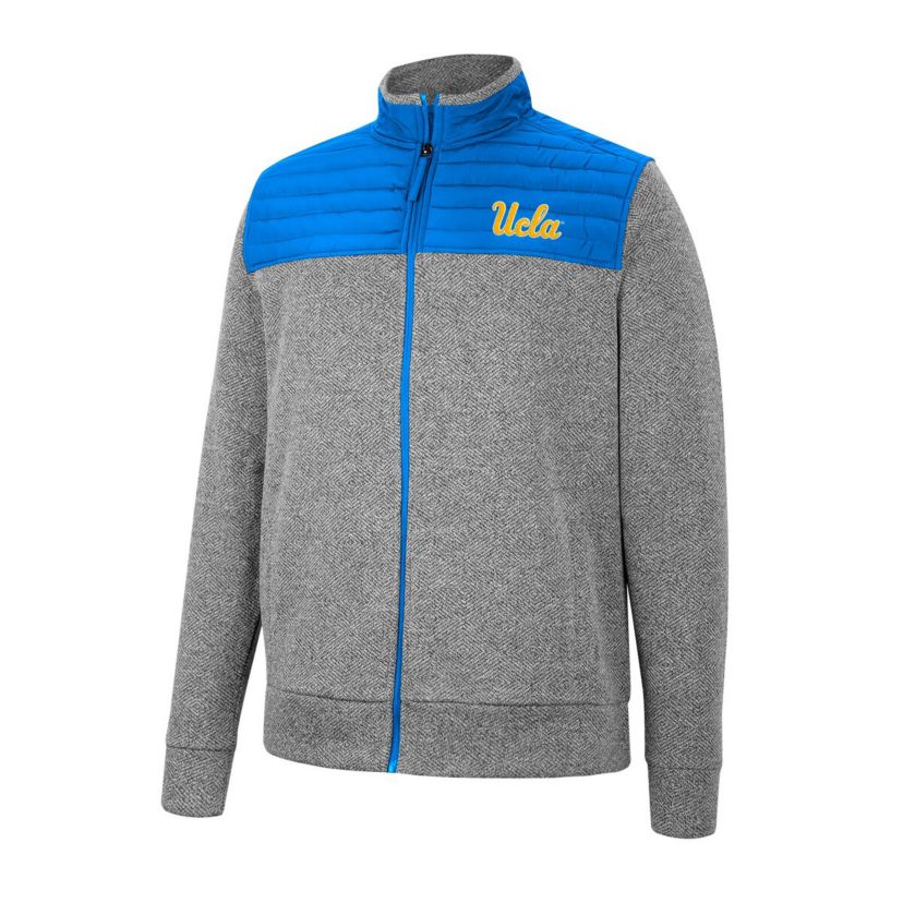 NCAA Charcoal/Blue UCLA Bruins Putter Herringbone Full-Zip Jacket