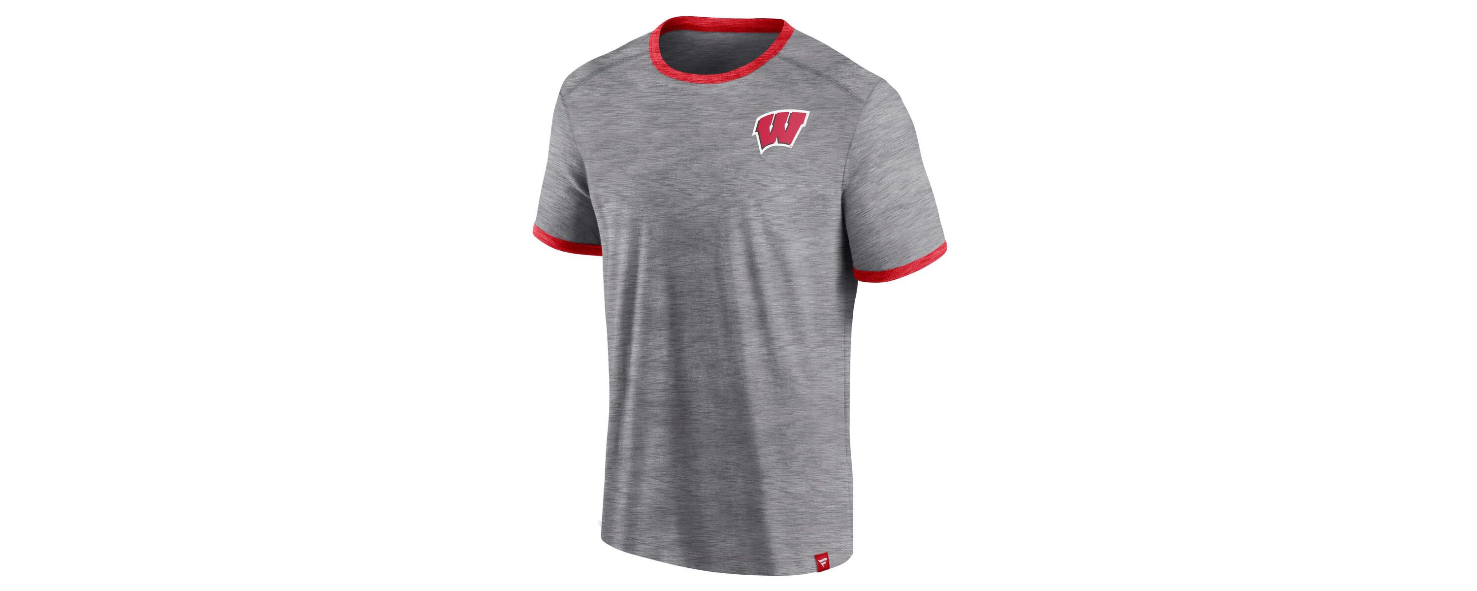 NCAA Fanatics Wisconsin Badgers Classic Stack Ringer T-Shirt
