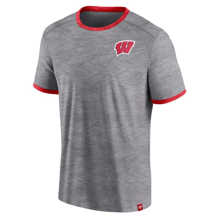 NCAA Fanatics Wisconsin Badgers Classic Stack Ringer T-Shirt