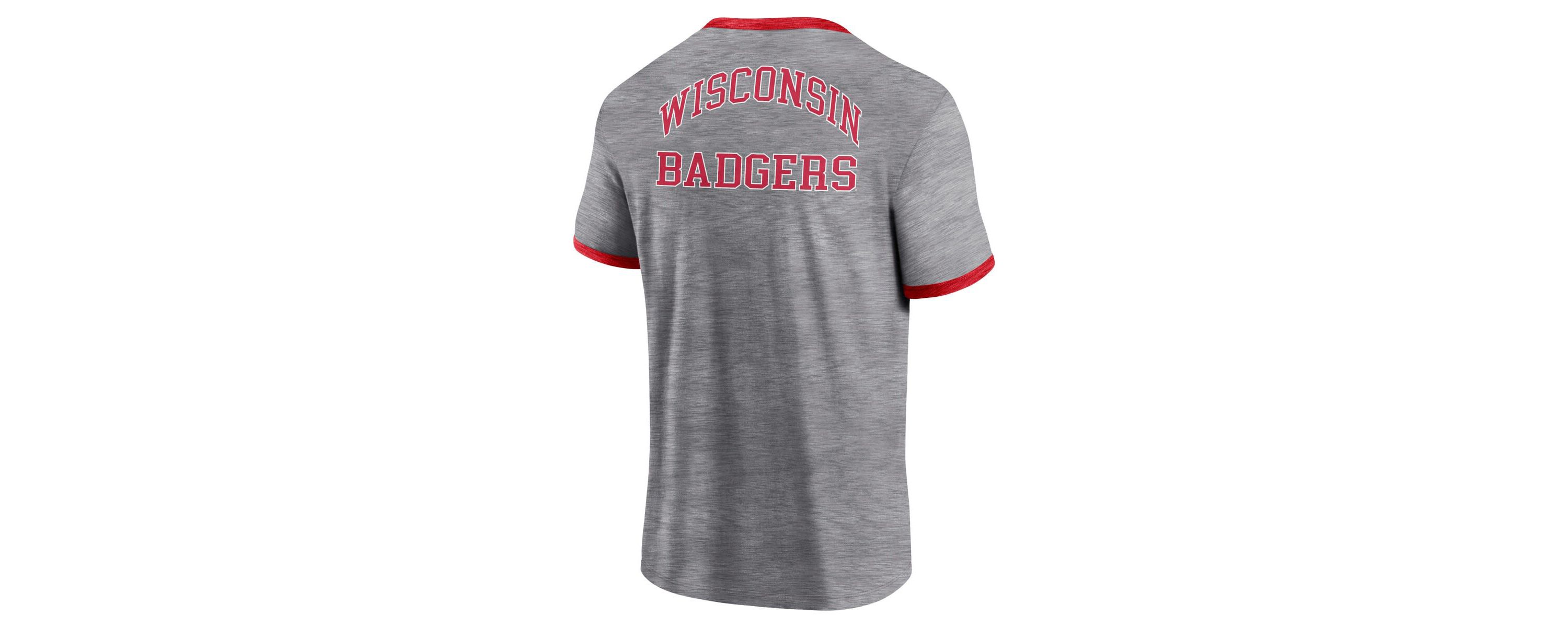 NCAA Fanatics Wisconsin Badgers Classic Stack Ringer T-Shirt