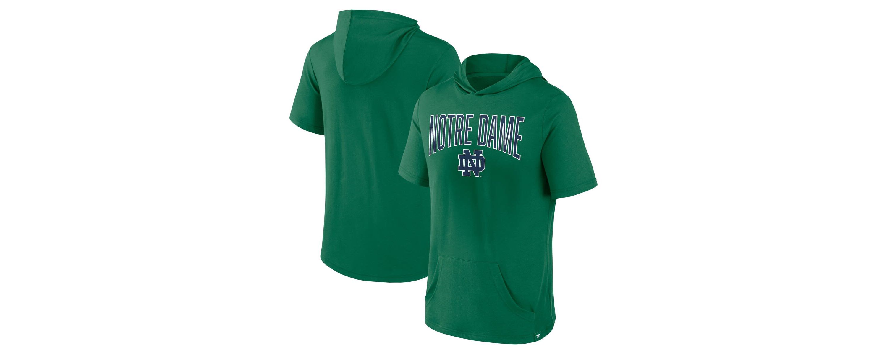 NCAA Fanatics Notre Dame Fighting Irish Outline Lower Arch Hoodie T-Shirt