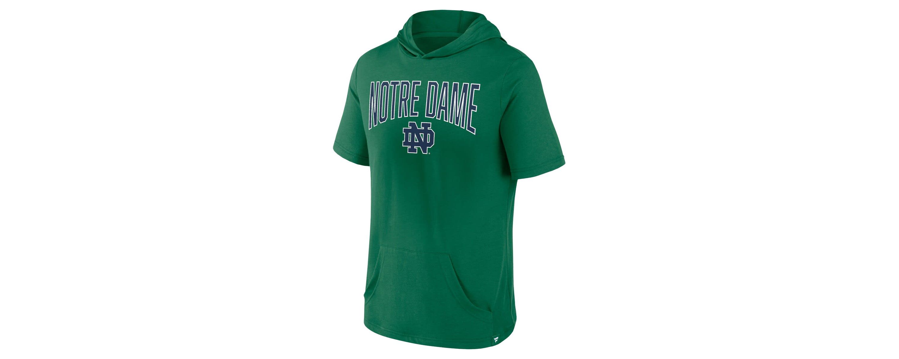 NCAA Fanatics Notre Dame Fighting Irish Outline Lower Arch Hoodie T-Shirt